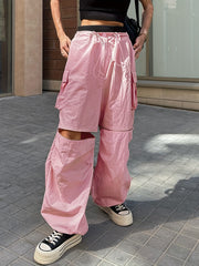 Loose Cargo Pants with Zip Pocket - Street Style