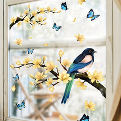 Birds Flowers Window Decal Removable Wall Sticker Self adhesive Office Home