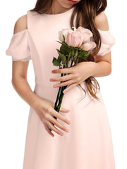 Girls Off Shoulder Casual Party Dress Little Bridesmaid Dress