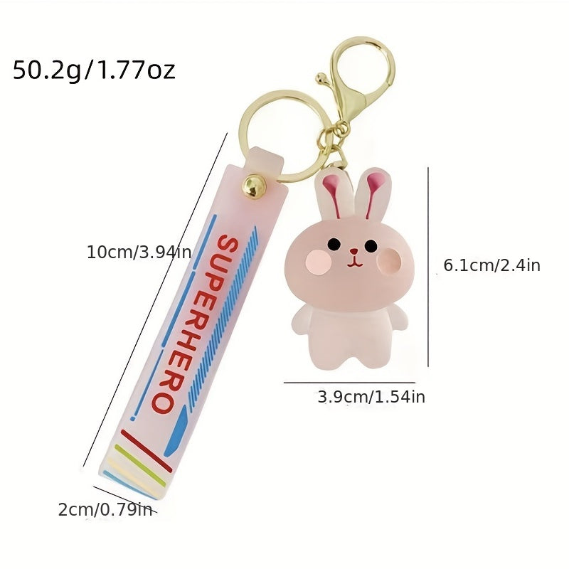 Animal Series Key Chains For Girls - Rabbit Bear Chick Frog Keyrings