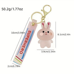 Animal Series Key Chains For Girls - Rabbit Bear Chick Frog Keyrings
