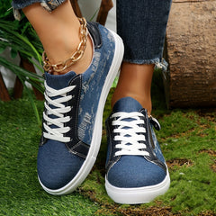 Women's Denim Skate Shoes Casual Low Top Walking Shoes