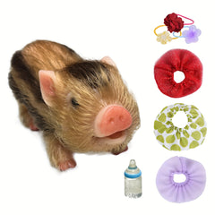 5 Mini Full Body Silicone Piglet Dolls with Outfits - Reborn Dolls for Kids' Toy