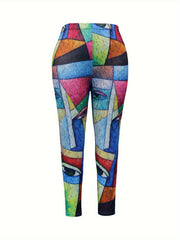 Abstract Print Slimming Leggings