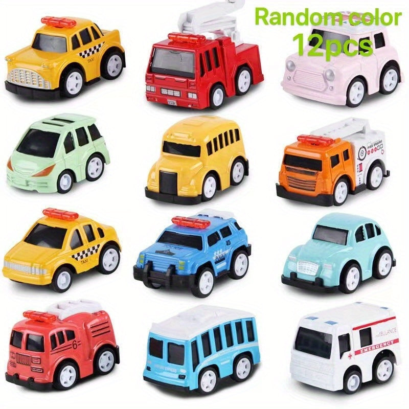 12pcs Alloy Car Model Cartoon Toy Car Alloy Model Sports Car