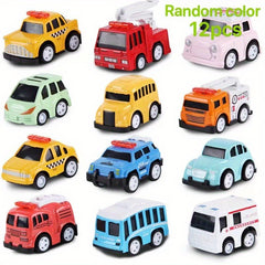 12pcs Alloy Car Model Cartoon Toy Car Alloy Model Sports Car