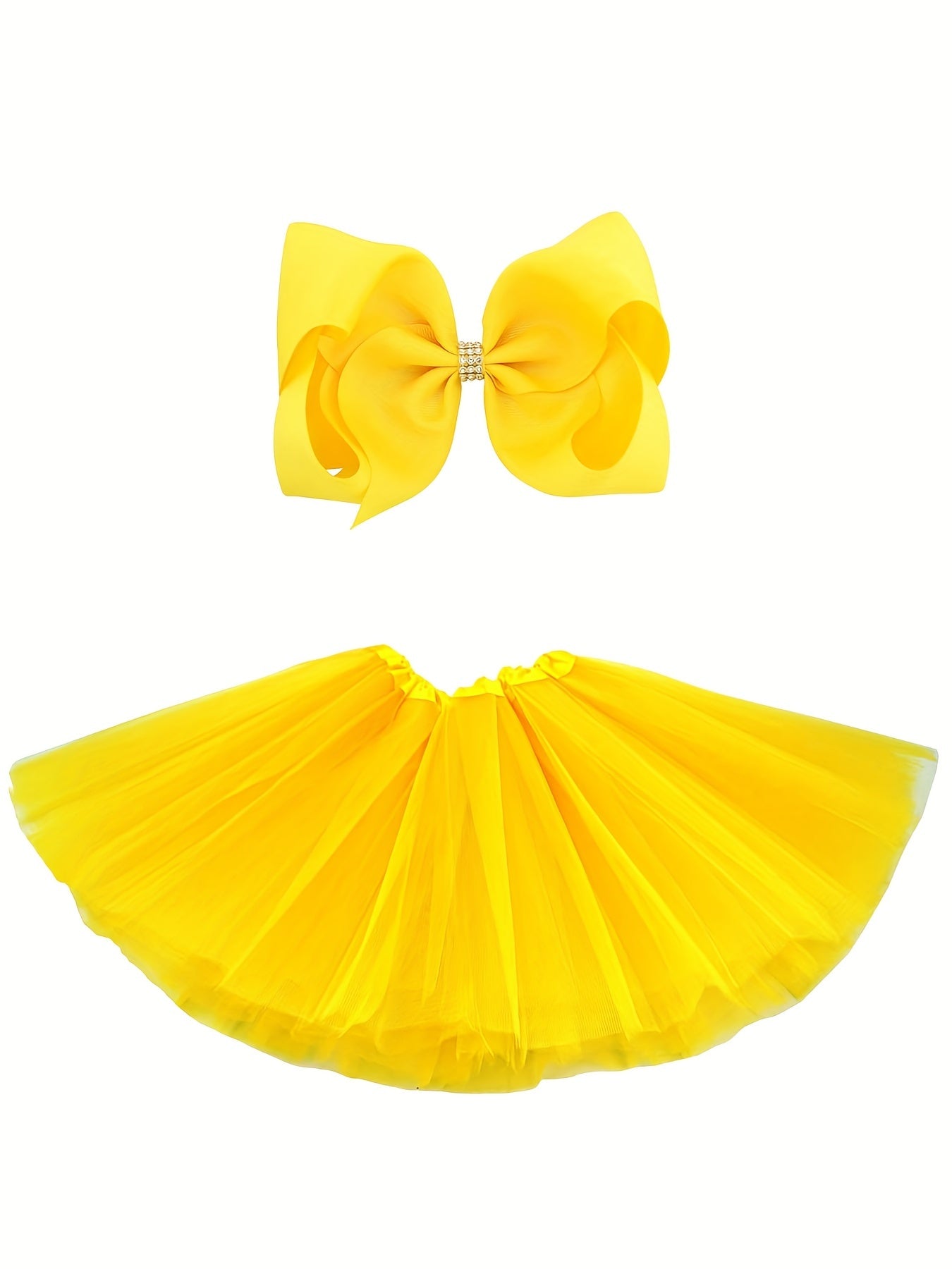 Girls Tulle Tutu Skirt & Bow Headdress Ballet Dressing Up Kid Tutu Skirt