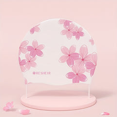 Flower Print Silicone Swimming Cap for Women Waterproof Ear Protection