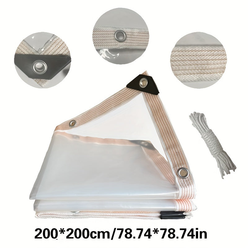 Clear Waterproof Tarp Balcony Porch Garden Rainproof Poly Tarpaulin Shed Cloth