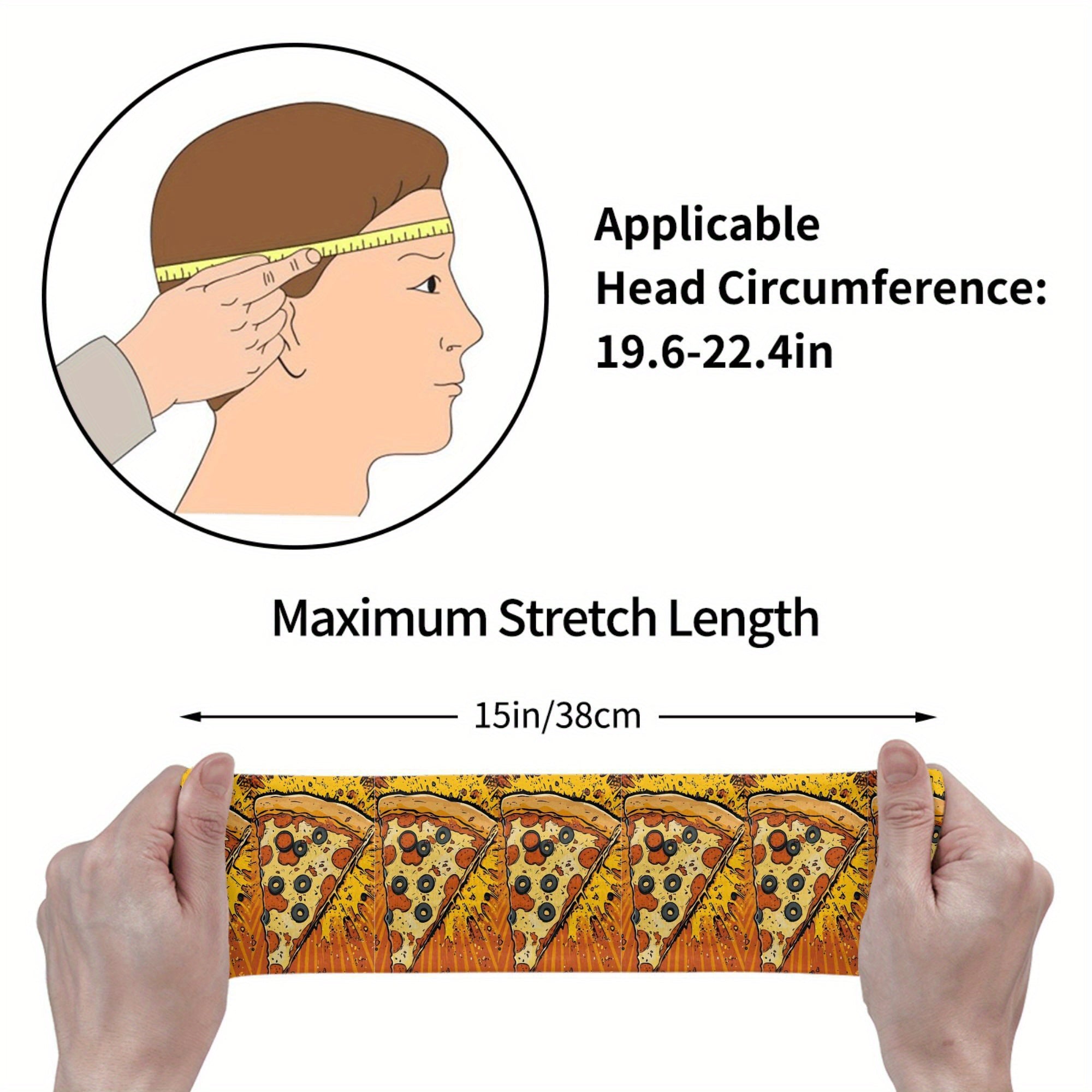 Pizza Slice Sports Headband Sweat Wicking Stretchy Polyester