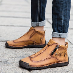 Men's High Top Zipper Boots No Tie Lace Assorted Colors