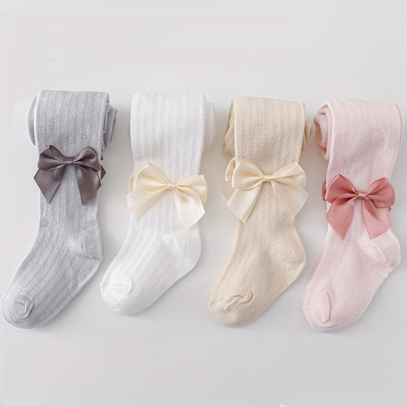 Baby Girls Tights Seamless Leggings With Bowknot Toddler Girls
