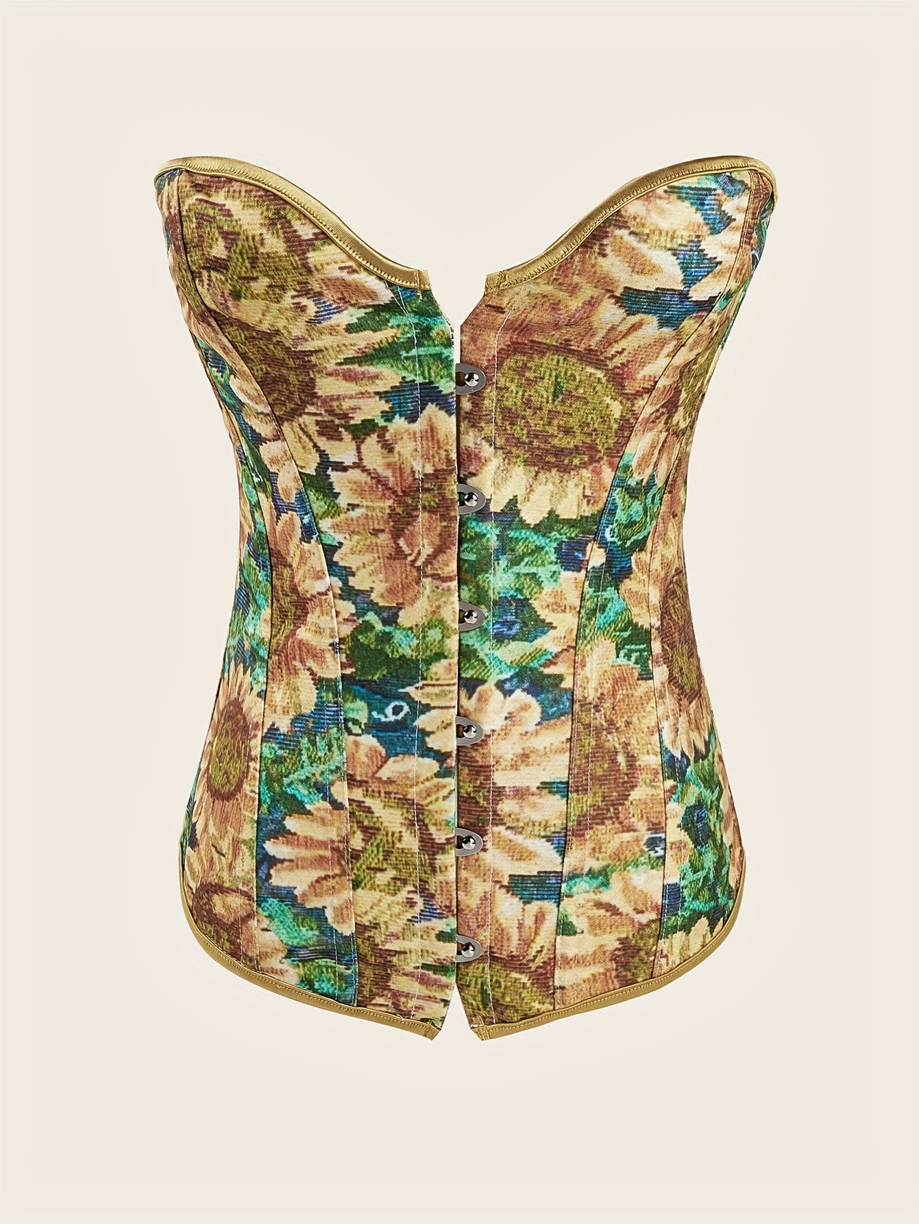 Floral Print Corset Bustier Tummy Control Body Shaper