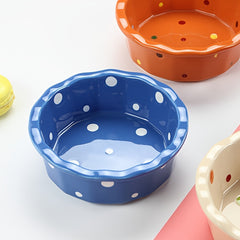 Ceramic Polka Dot Baking Bowl Pasta Plate