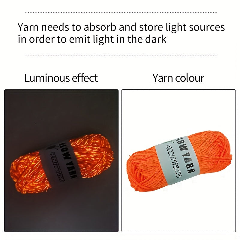 3 Strand Luminous Hand Knitted Yarn Glow In The Dark Yarn 50g 50m