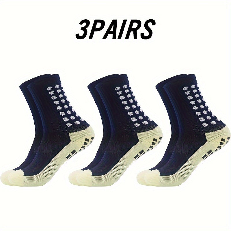 3 Pairs Anti-slip Sweat-absorbent Football Training Socks