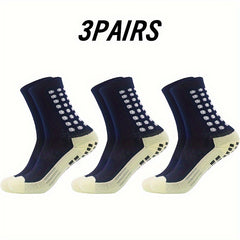 3 Pairs Anti-slip Sweat-absorbent Football Training Socks