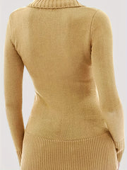 Solid Long Sleeve Shawl Collar Faux Wrap Lace Up Pullover Jumper