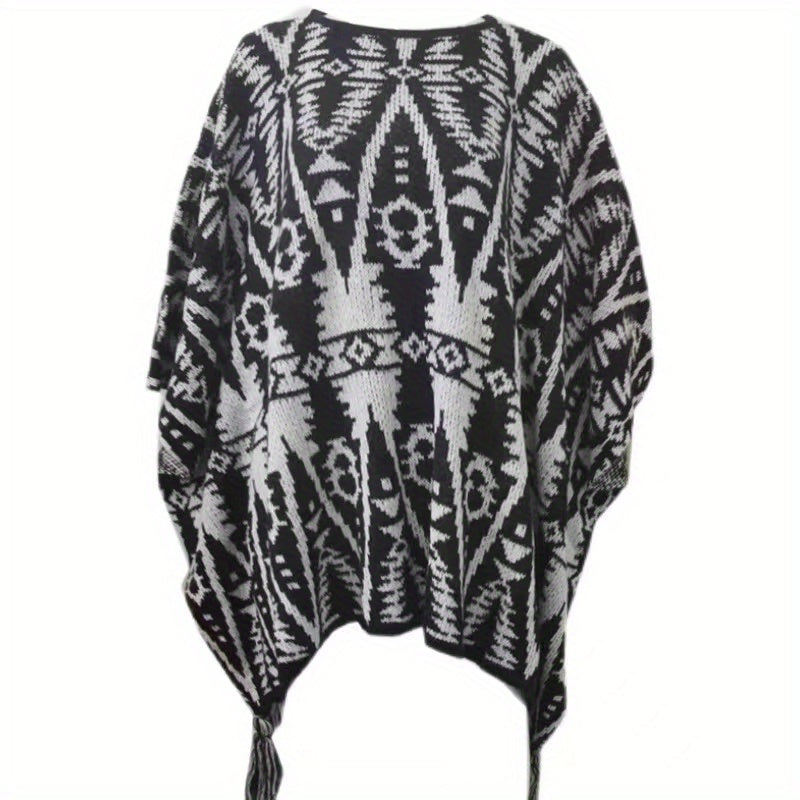 Boho Sunproof Tassel Cape Casual Outdoor Travel Shawl For Women