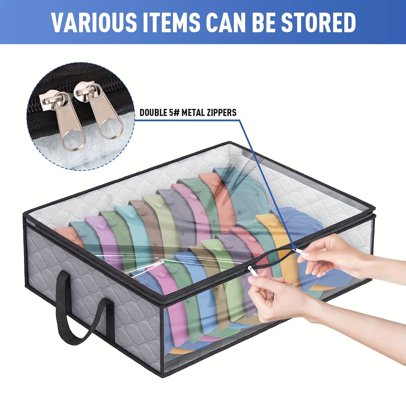 Baseball Cap Storage Box With Sturdy Handles Hat Storage Bag