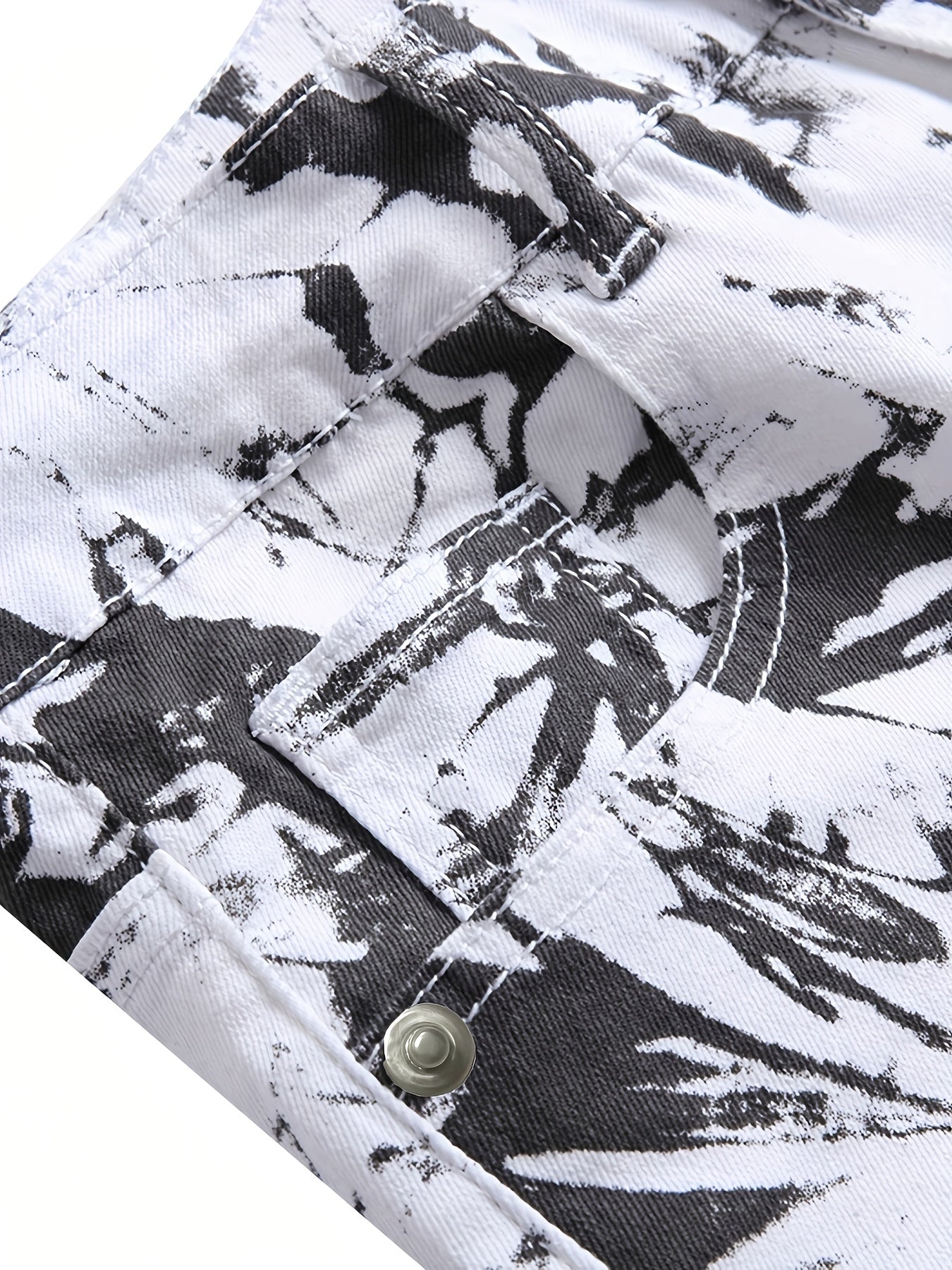 Men's Slim Fit Printed Jeans for All Seasons
