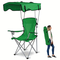 Portable Folding Armchair with Canopy for Camping and Beach