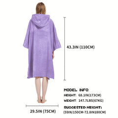 Microfiber Hooded Towel Soft Beach Wrap with Pocket