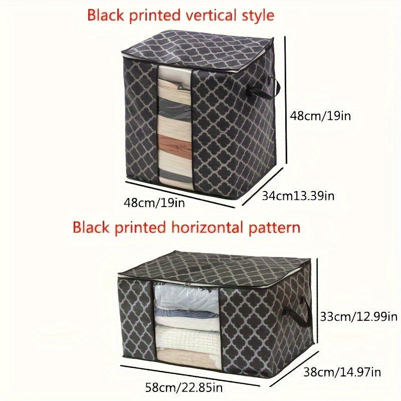 3pcs Non-woven Storage Bag Quilt Clothes Storage Bag Moving Luggage Packing Bag