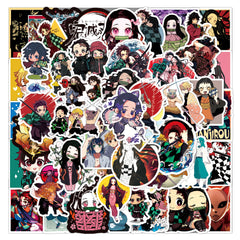 50pcs Anime Themed Waterproof Vinyl Stickers - Laptop, Skateboard, Luggage Decal