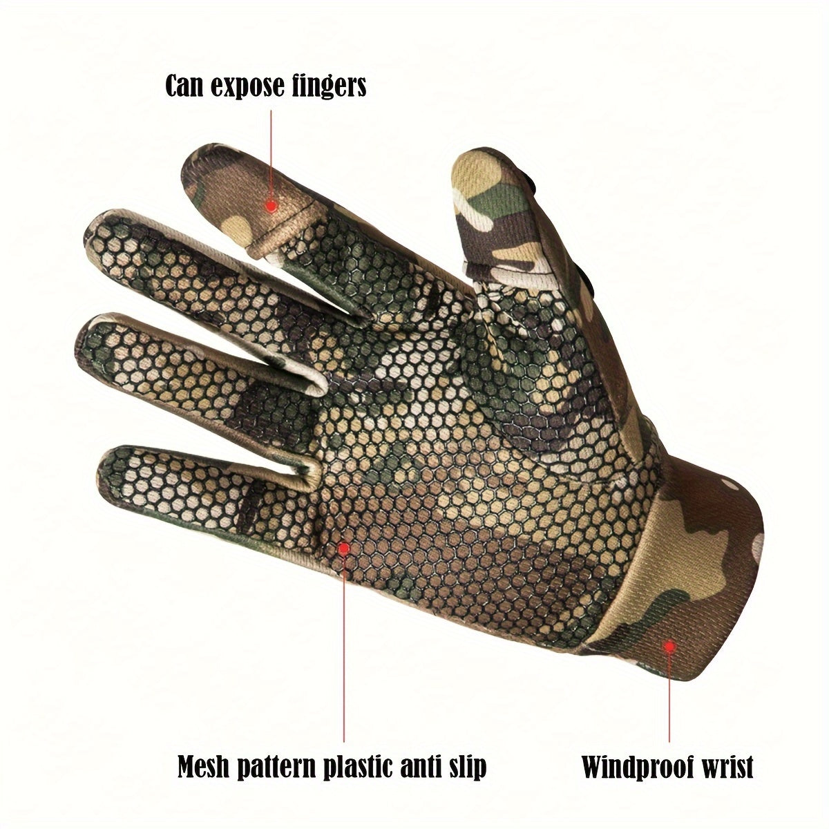 Unisex Outdoor Function Gloves Touch Screen Anti Slip Gloves For Climbing
