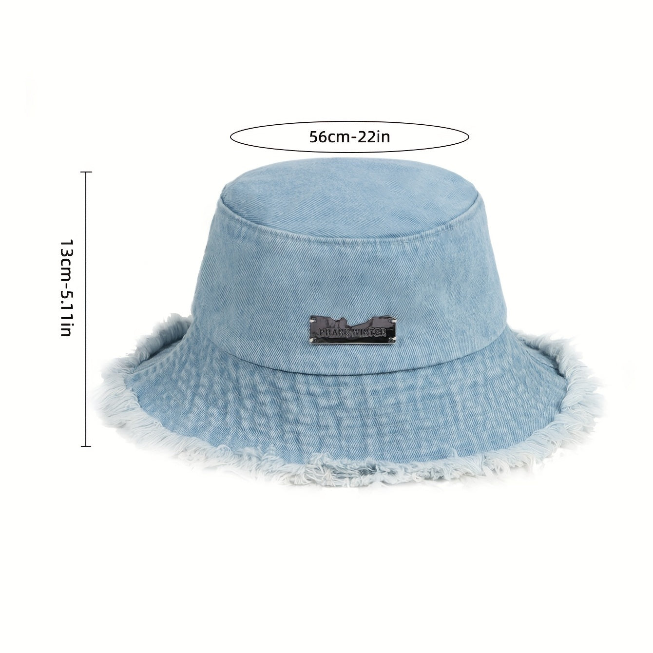 Denim Casual Bucket Hat Frayed Brim Lightweight Fisherman Cap Sunscreen