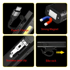 Rechargeable Front Bike Light COB 4 Modes