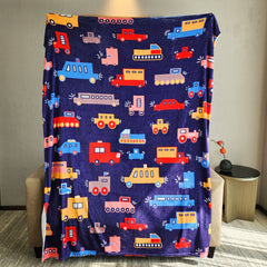 Cartoon Car Digital Printing Blanket Flannel Leisure Blanket