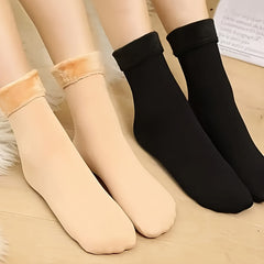 20 Pairs Plush Lined Socks Women's Mid Tube Stockings Warm & Comfy