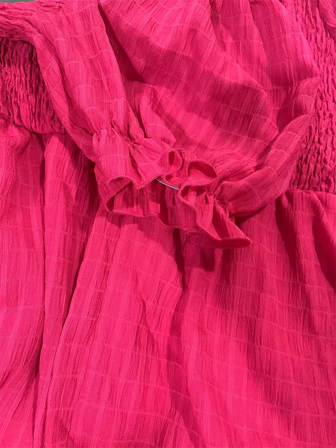 Off Shoulder Boho Smocked Beach Dress for Women