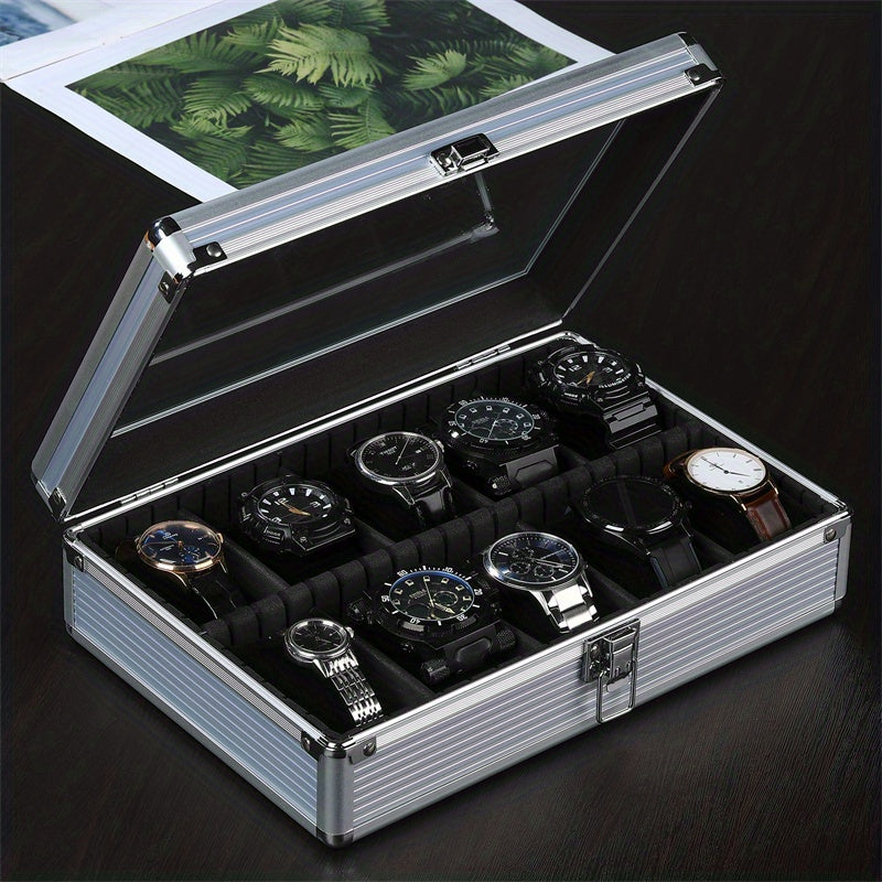 24 Slot Aluminum Watch Storage Display Box