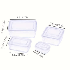 4pcs Mini Clear Plastic Storage Boxes with Lids Stackable Organizer Containers