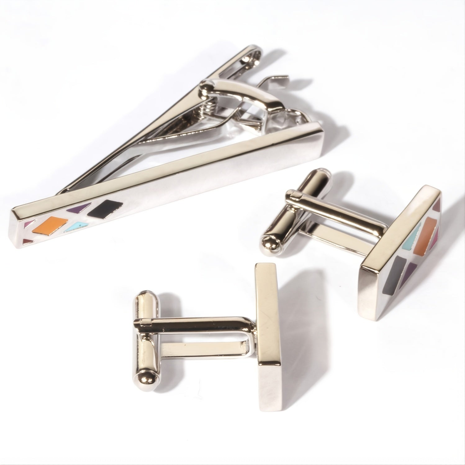 Men's Cufflinks Tie Clip Set - Ideal Gift for Him - Birthday Present