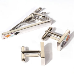 Men's Cufflinks Tie Clip Set - Ideal Gift for Him - Birthday Present