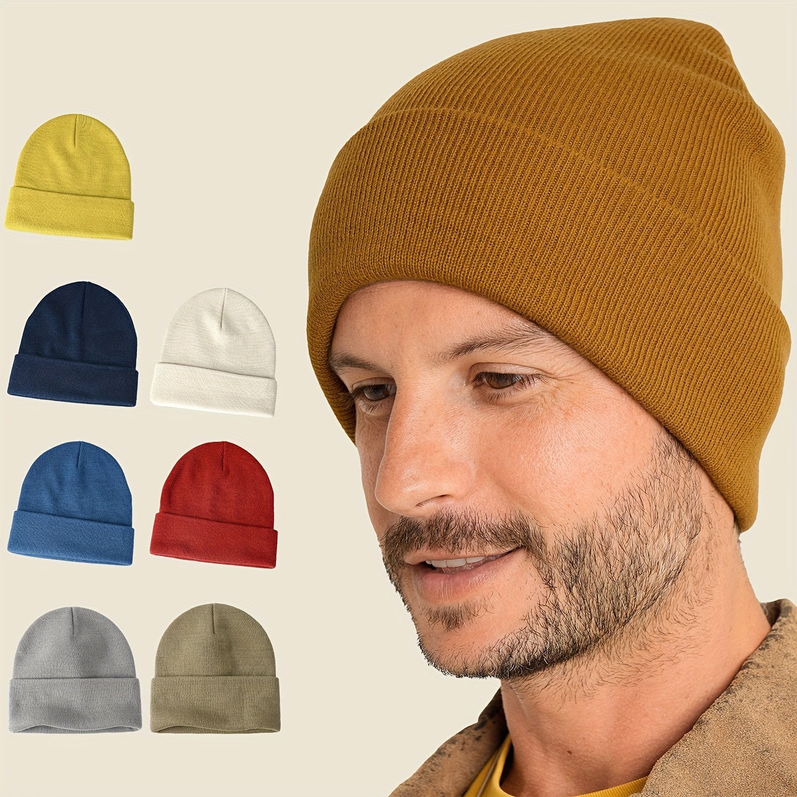 Knitted Hats Winter Beanie Men Women Soft Warm Unisex Cuffed Beanie