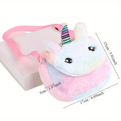 Lovely Unicorn Plush Satchel Girl's Shoulder Bag Mini Coin Purse