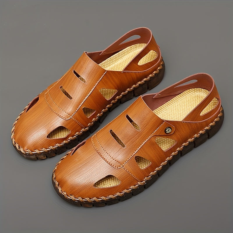 Men's Durable Slip-on Sandals with Stitch Detail