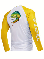 Men's Fish Pattern UPF 50 Sun Protection Hoodie Long Sleeve