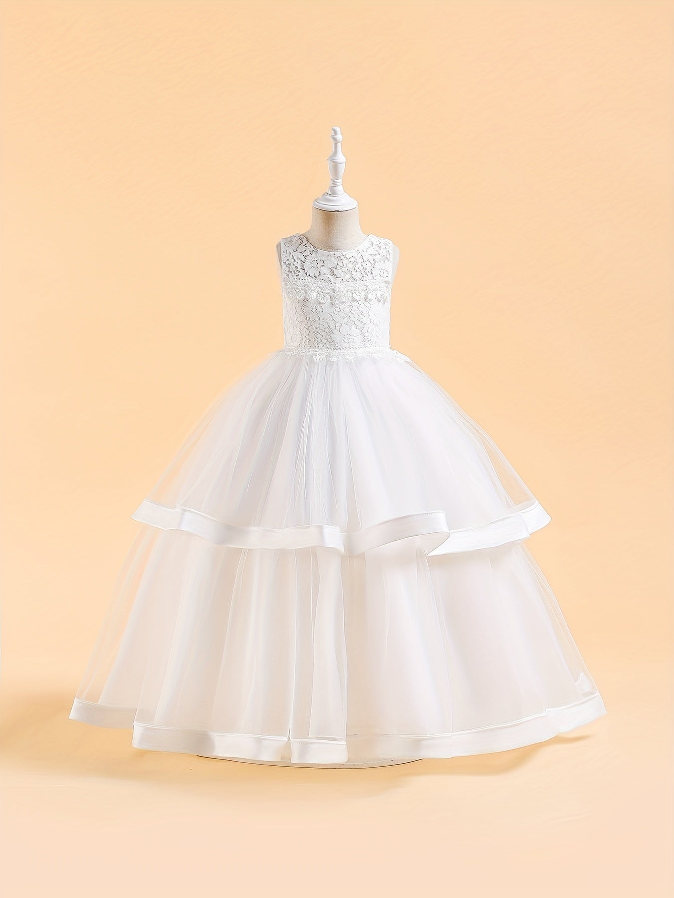 Princess Lace Mesh Fluffy Skirt Dress for Flower Girl