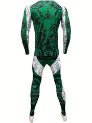 Men's Athletic Tracksuit Skinny Fit Long Sleeve Round Neck Jersey and Leggings