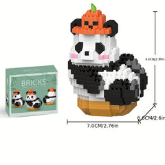Giant Panda Flower Building Blocks Puzzle Toy Ornament