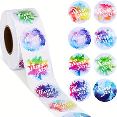 500pc Colorful Smudged Thank You Stickers 2 Styles Sealing Gift Label Decoration