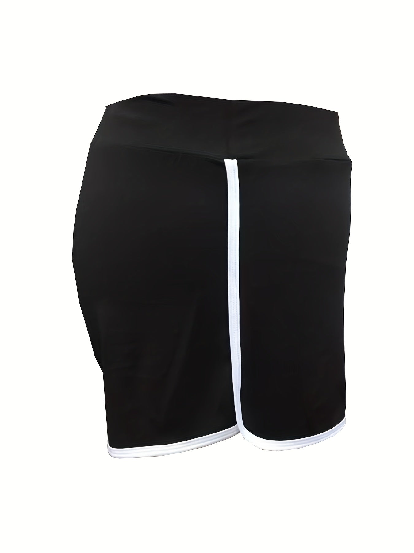 Sports Shorts Women's Plus Contrast Trim High Waist