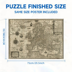 1000pcs Jigsaw Puzzle Ancient Nautical Map 48.9 x 67