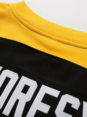 Men's 69 Embroidery Ice Hockey Jersey Vintage Stripe V Neck Long Sleeve Uniform